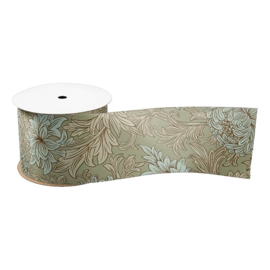 William Morris Chrysanthemum Pattern Satin Ribbon Satijnen Lint (Spoel)