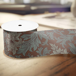 William Morris Chrysanthemum Pattern Satin Ribbon Satijnen Lint