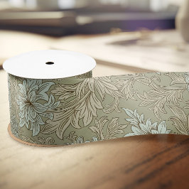 William Morris Chrysanthemum Pattern Satin Ribbon Satijnen Lint