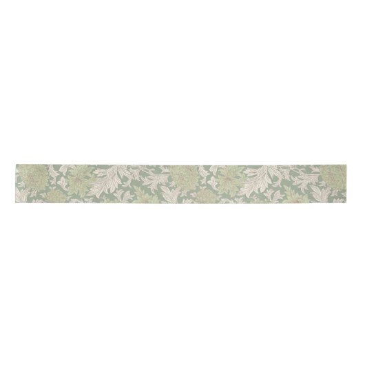 William Morris Chrysanthemum Pattern Satin Ribbon Satijnen Lint (Voorkant)