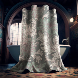 William Morris Chrysanthemum Pattern Shower Curtai Douchegordijn