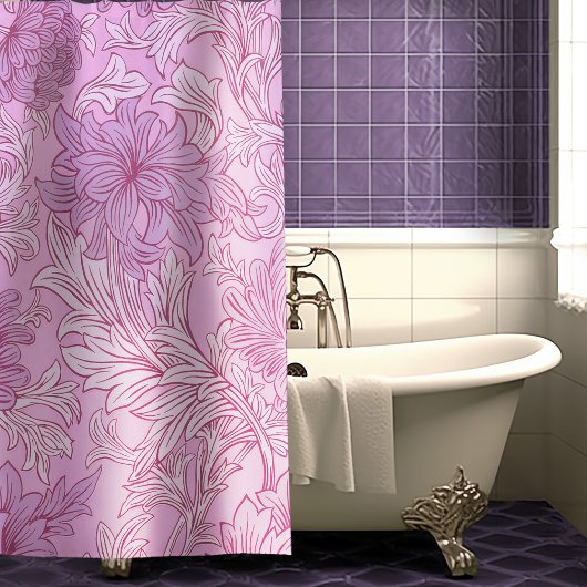 William Morris Chrysanthemum Pattern Shower Curtai Douchegordijn