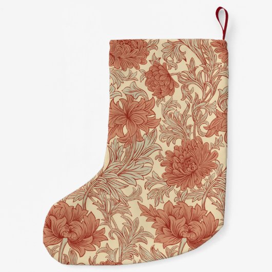 William Morris Chrysanthemum Pattern Small Christm Kleine Kerstsok (Achterkant)