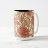William Morris Chrysanthemum Pattern Two-Tone Coff Tweekleurige Koffiemok (Voorkant rechts)