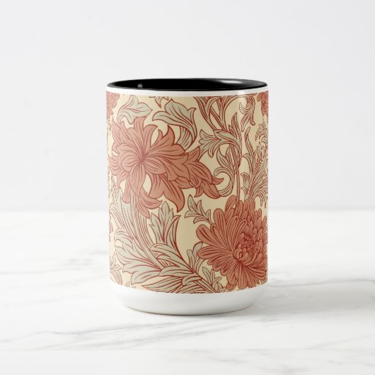 William Morris Chrysanthemum Pattern Two-Tone Coff Tweekleurige Koffiemok (Center)