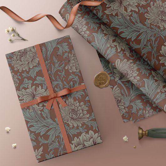 William Morris Chrysanthemum Pattern Wrapping Pape Cadeaupapier