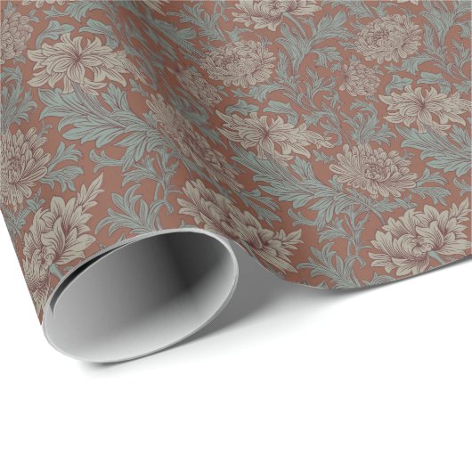 William Morris Chrysanthemum Pattern Wrapping Pape Cadeaupapier (Rol Hoek)
