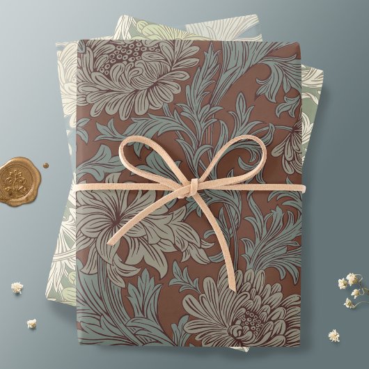 William Morris Chrysanthemum Pattern Wrapping Pape Inpakpapier Vel