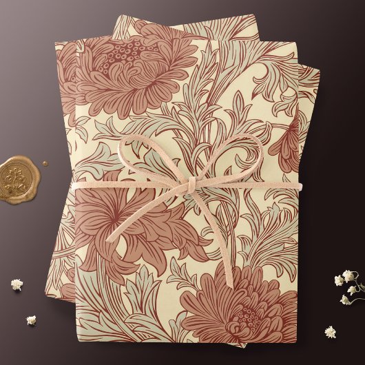 William Morris Chrysanthemum Pattern Wrapping Pape Inpakpapier Vel