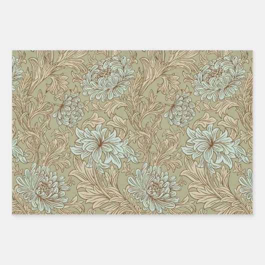 William Morris Chrysanthemum Pattern Wrapping Pape Inpakpapier Vel (Voorkant 3)