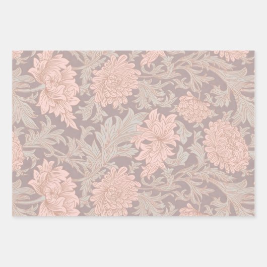 William Morris Chrysanthemum Pattern Wrapping Pape Inpakpapier Vel (Voorkant 2)