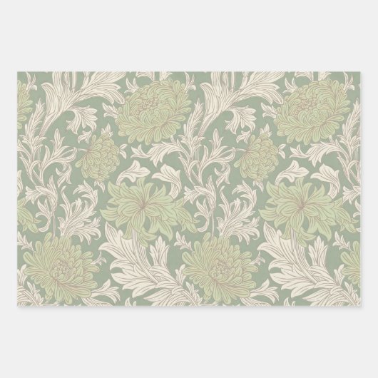 William Morris Chrysanthemum Pattern Wrapping Pape Inpakpapier Vel (Voorkant)