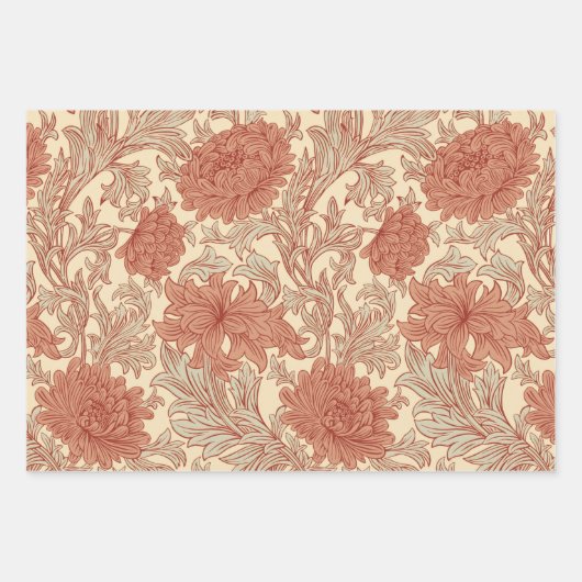 William Morris Chrysanthemum Pattern Wrapping Pape Inpakpapier Vel (Voorkant 3)