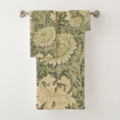 William Morris Chrysanthemum Sage Flower Bad Handdoek (Insitu)