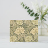 William Morris Chrysanthemum Sage Flower Briefkaart (Staand voorkant)