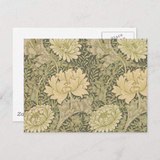 William Morris Chrysanthemum Sage Flower Briefkaart (Voorkant / Achterkant)