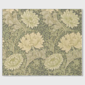 William Morris Chrysanthemum Sage Flower Cadeaupapier (Vlak)