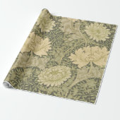 William Morris Chrysanthemum Sage Flower Cadeaupapier (Uitgerold)
