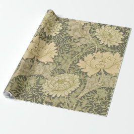 William Morris Chrysanthemum Sage Flower Cadeaupapier