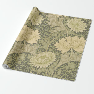 William Morris Chrysanthemum Sage Flower Cadeaupapier