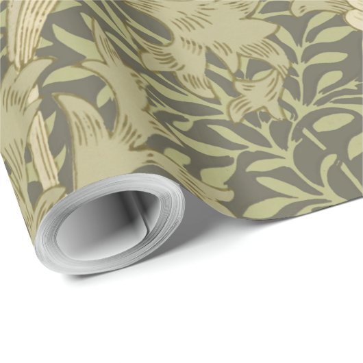 William Morris Chrysanthemum Sage Flower Cadeaupapier (Rol Hoek)