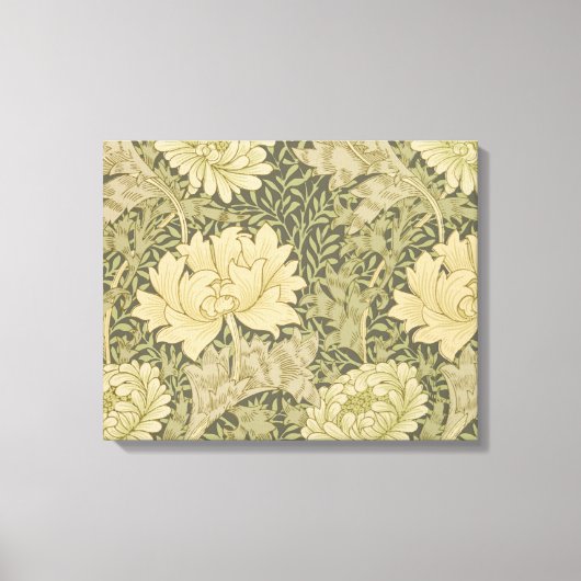 William Morris Chrysanthemum Sage Flower Canvas Afdruk (Voorkant)