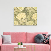 William Morris Chrysanthemum Sage Flower Canvas Afdruk (Insitu (Woonkamer))