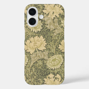 William Morris Chrysanthemum Sage Flower iPhone 16 Hoesje