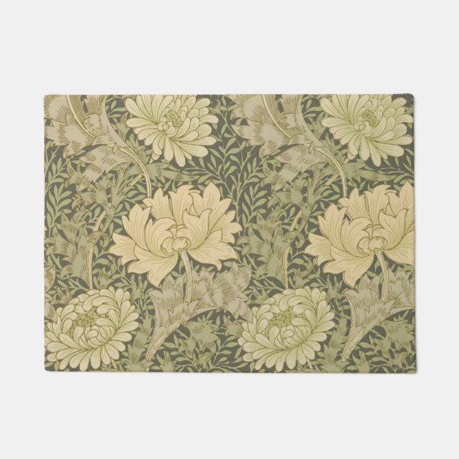 William Morris Chrysanthemum Sage Flower Deurmat (Voorkant)