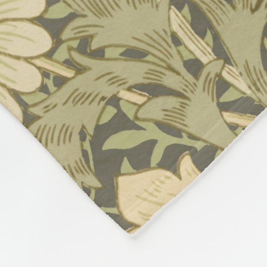 William Morris Chrysanthemum Sage Flower Fleece Deken (Hoek)