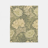 William Morris Chrysanthemum Sage Flower Fleece Deken (Voorkant)