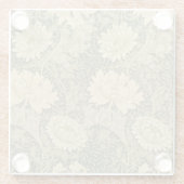 William Morris Chrysanthemum Sage Flower Glazen Onderzetter (Achterkant)