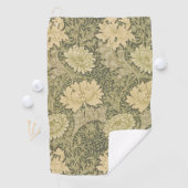 William Morris Chrysanthemum Sage Flower Golfhanddoek (Insitu)