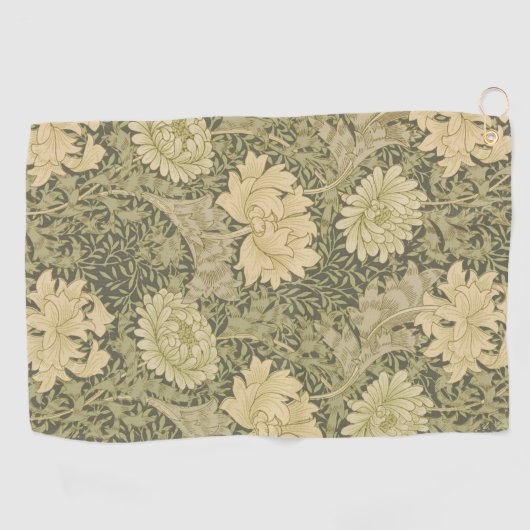 William Morris Chrysanthemum Sage Flower Golfhanddoek (Horizontaal)