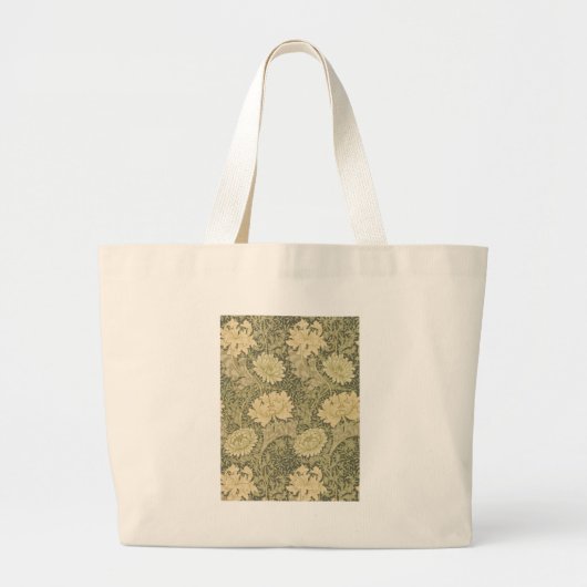 William Morris Chrysanthemum Sage Flower Grote Tote Bag (Voorkant)