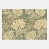 William Morris Chrysanthemum Sage Flower Inpakpapier Vel (Voorkant 2)