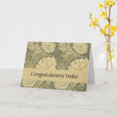 William Morris Chrysanthemum Sage Flower Kaart (Gele Bloem)