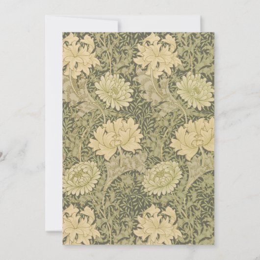 William Morris Chrysanthemum Sage Flower Kaart (Achterkant)