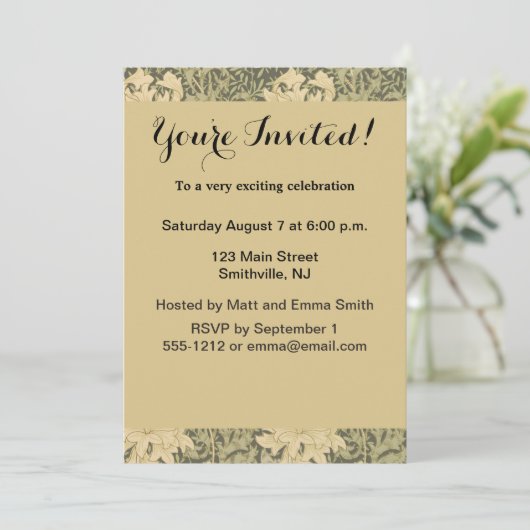 William Morris Chrysanthemum Sage Flower Kaart (Staand voorkant)