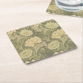William Morris Chrysanthemum Sage Flower Kartonnen Onderzetters (Schuin)