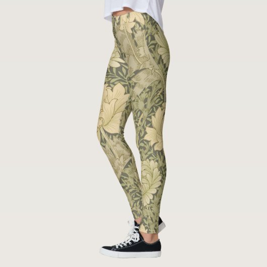William Morris Chrysanthemum Sage Flower Leggings (Links)