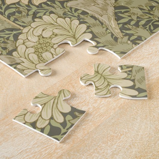 William Morris Chrysanthemum Sage Flower Legpuzzel (Zijkant)