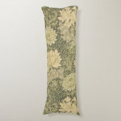 William Morris Chrysanthemum Sage Flower Lichaamskussen (Voorkant Verticaal)