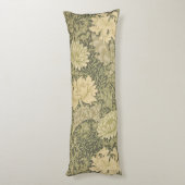 William Morris Chrysanthemum Sage Flower Lichaamskussen (Achterkant (Verticaal))