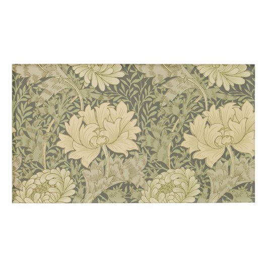 William Morris Chrysanthemum Sage Flower Naambadge (Voorkant)