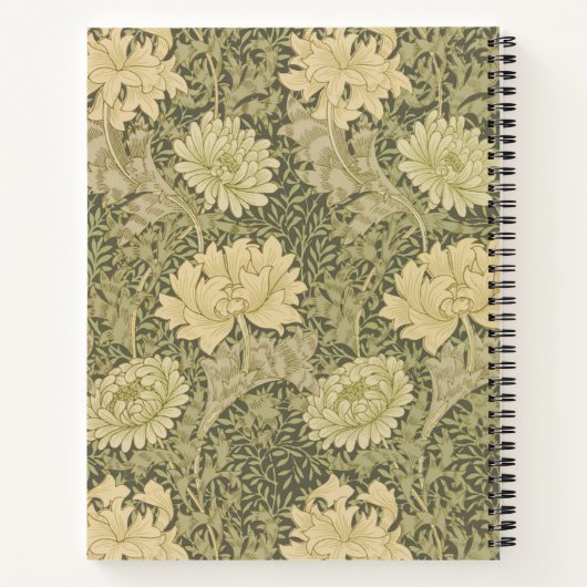 William Morris Chrysanthemum Sage Flower Notitieboek (Achterkant)