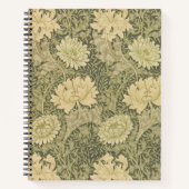 William Morris Chrysanthemum Sage Flower Notitieboek (Voorkant)