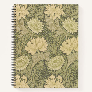 William Morris Chrysanthemum Sage Flower Notitieboek