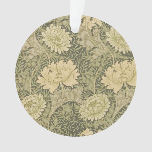 William Morris Chrysanthemum Sage Flower Ornament (voorkant)