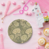 William Morris Chrysanthemum Sage Flower Papieren Bordje (Feest)